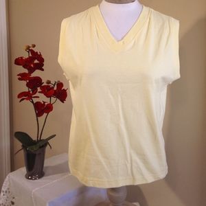 NEW Womens Tank Top Russell Athletic Muscle Shirt USA Activewear yellow Cotton M